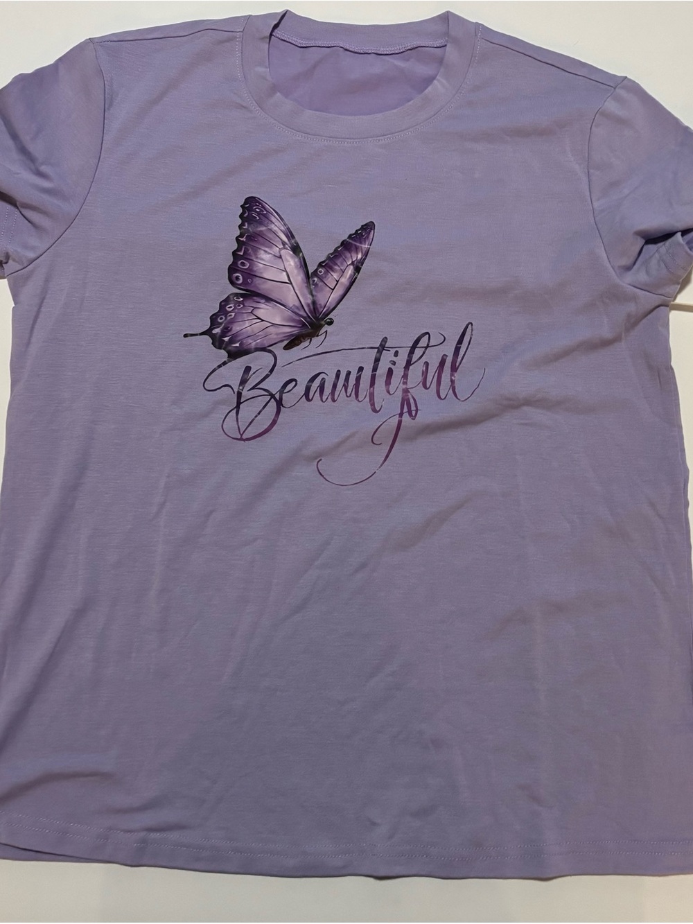 SHEIN Lavender Butterfly Graphic Tee